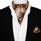 ROSARIUM SILK ASCOT AND POCKET SQUARE SET – PREMIUM COLLECTION